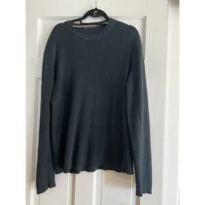 Banana Republic Sweater Mens Black Ribbed Trim Knit Long Sleeve Pullover